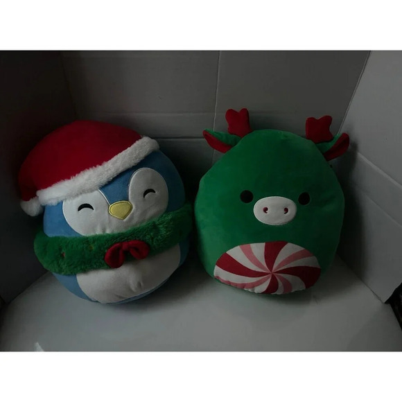 2 Squishmallows Plush Puff Penguin& Zumir The Moose Christmas Stuffed Animal Lot - Picture 1 of 7